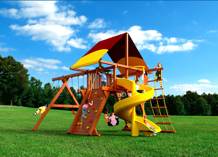 Woodplay-Outback-6'-Combo-2-with-Super-Spiral-Slide