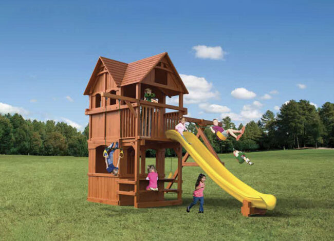 Woodplay Playhouse 6' XL Combo 2 with Enclosure