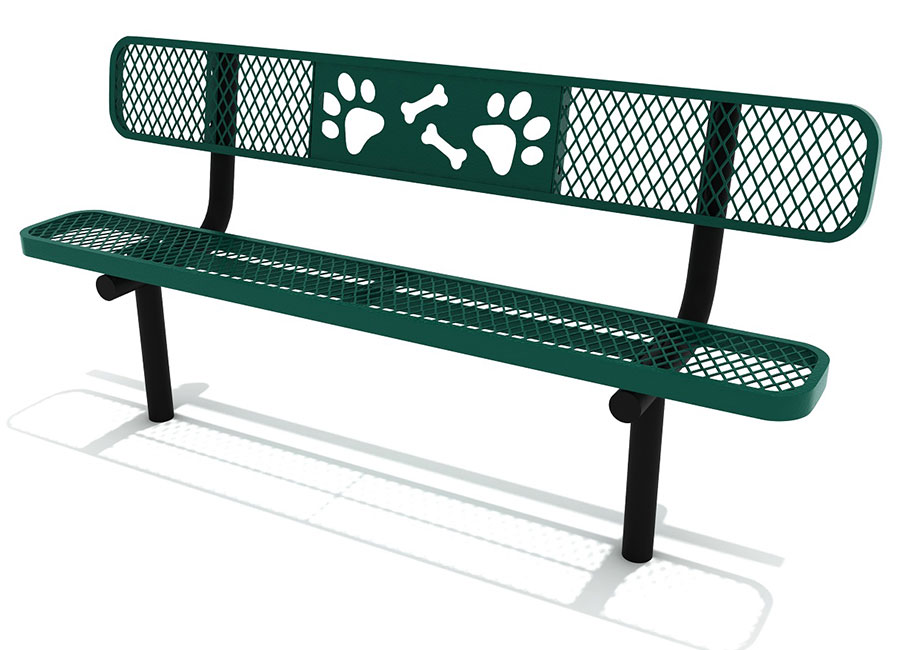 6ft-Dog-Park-Bench-Green