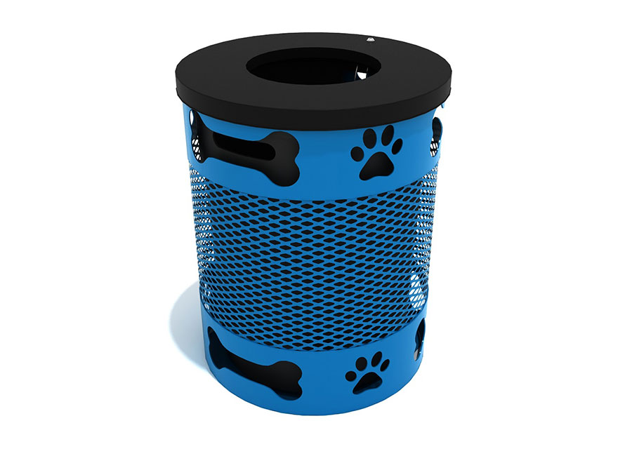 Dog-Park-Trash-Receptacle-Blue