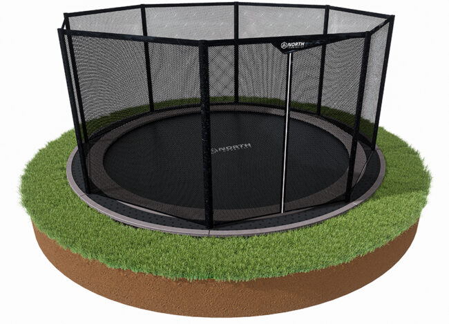 14 ft North In-ground Safety Net - Full Enclosure